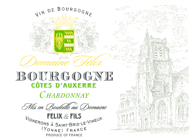 Etiquette Bourgogne Côtes d'Auxerre Blanc
