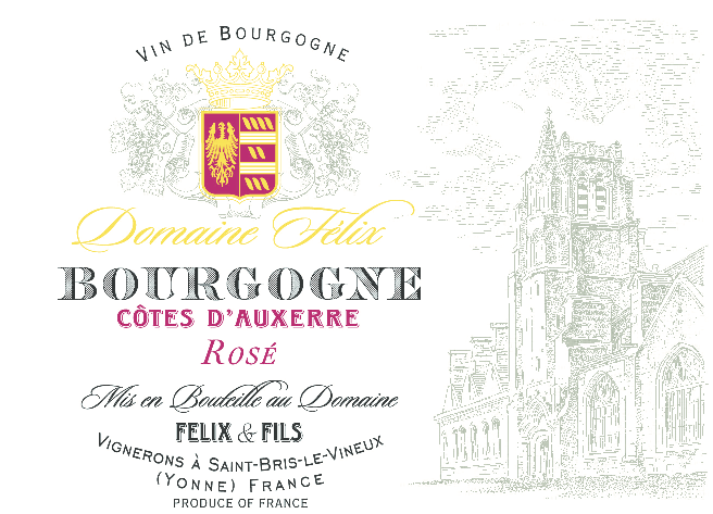 Etiquette Bourgogne Côtes d'Auxerre Rosé